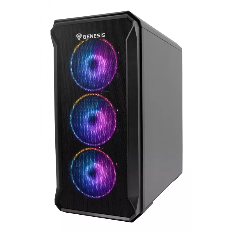 GENESIS Irid 503 ARGB Micro Tower, juodas, permatomas