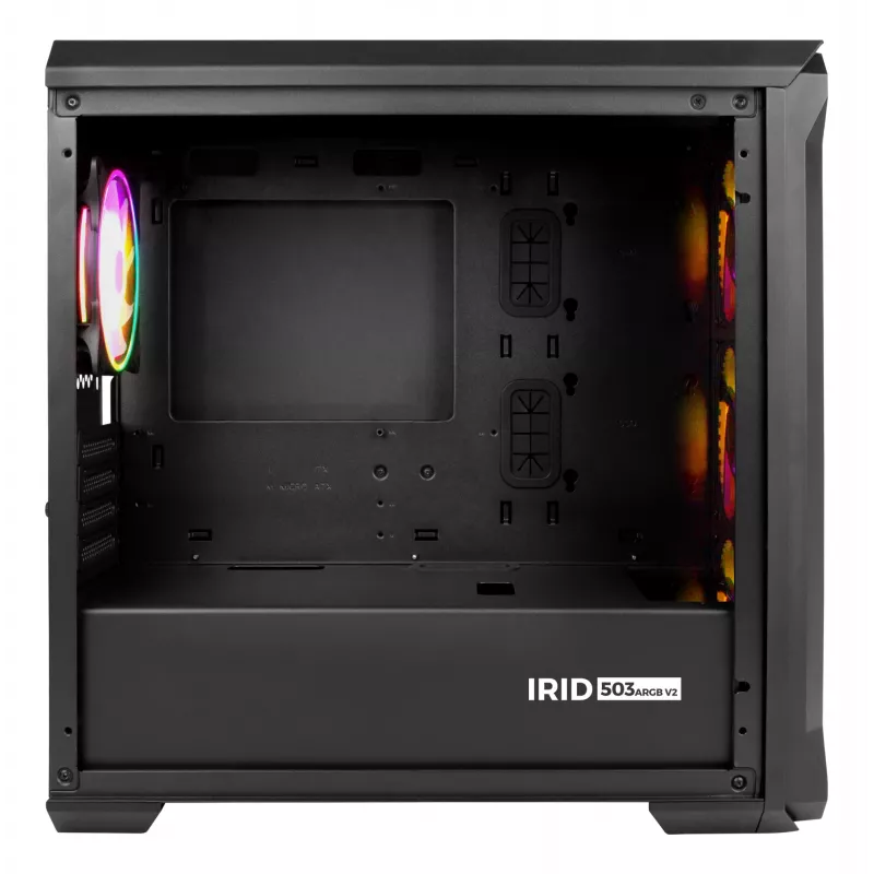 GENESIS Irid 503 ARGB Micro Tower, juodas, permatomas