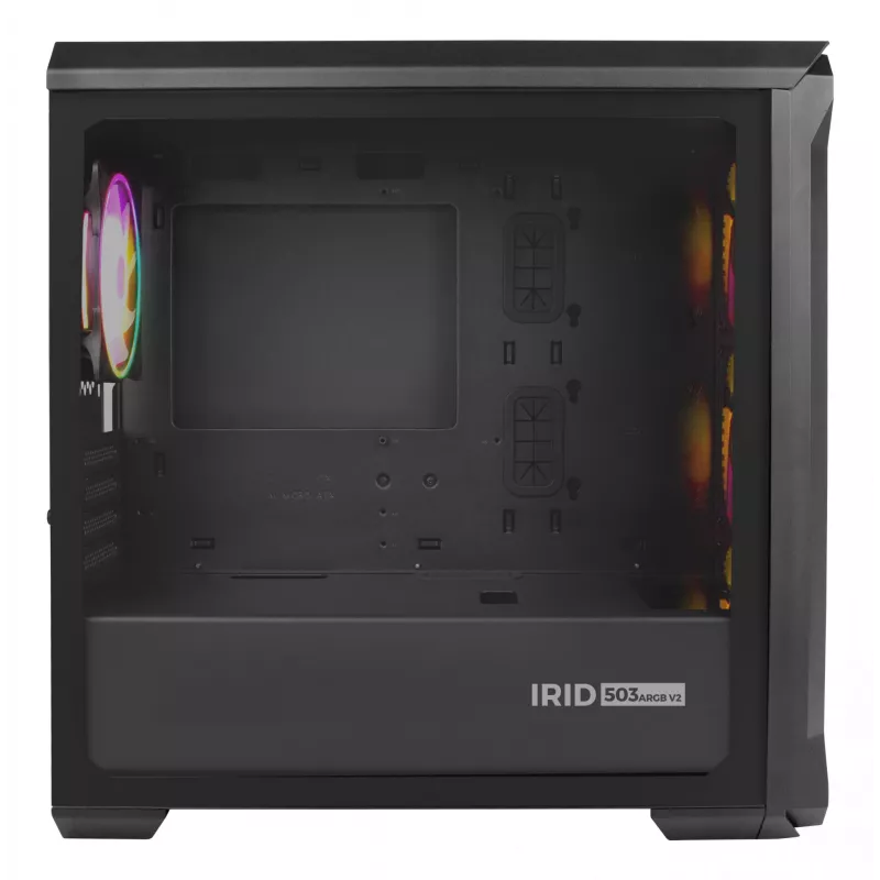 GENESIS Irid 503 ARGB Micro Tower, juodas, permatomas