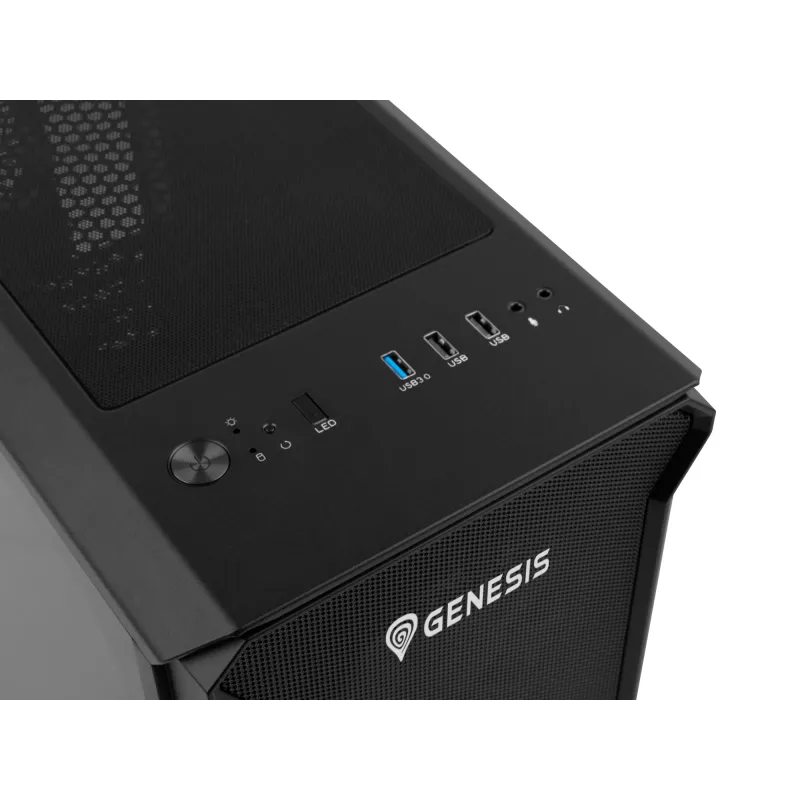 GENESIS Irid 503 ARGB Micro Tower, juodas, permatomas