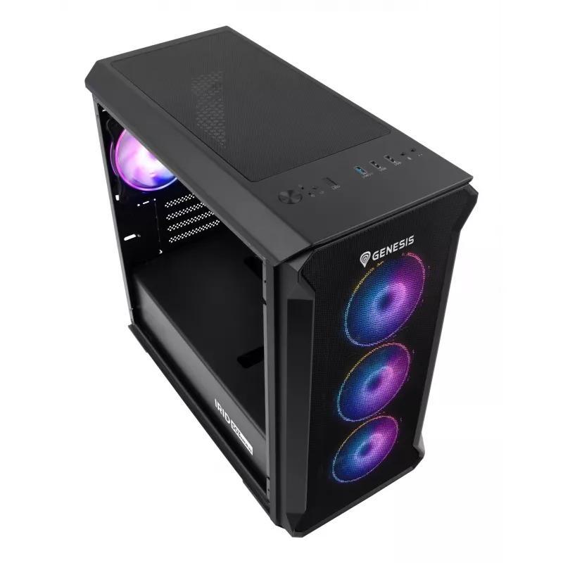 GENESIS Irid 503 ARGB Micro Tower, juodas, permatomas