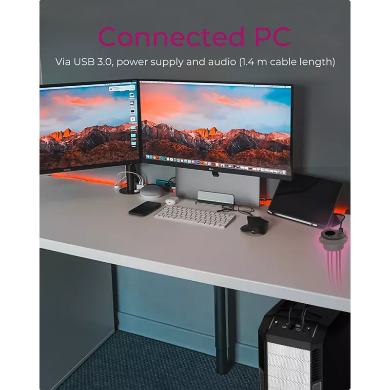ICY BOX IB-HUB1430 kištukinis lizdas Juoda