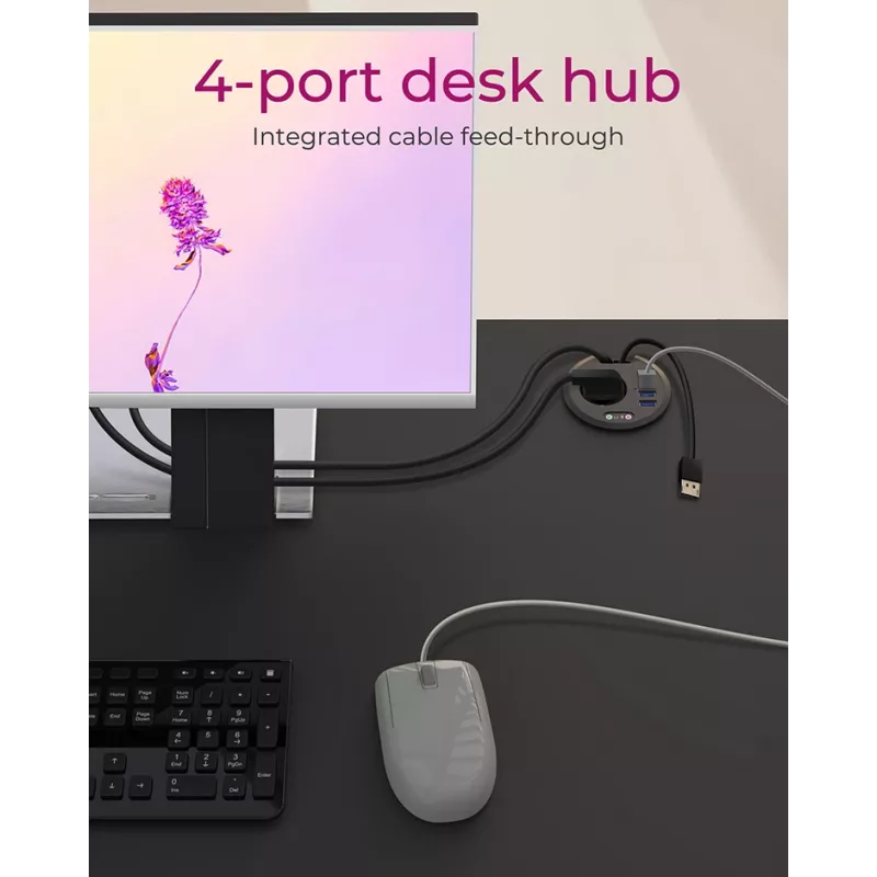 ICY BOX IB-HUB1430 kištukinis lizdas Juoda