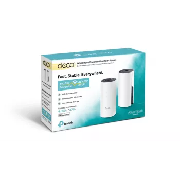 TP-Link Deco P9 AC1200 + AV1000 Hibridinė „Mesh“ Wi-Fi sistema (2 vnt.)