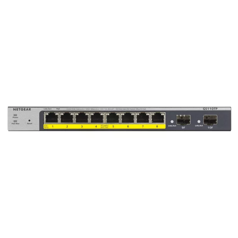 NETGEAR GS110TP valdomas L2/L3/L4 gigabaitinis Ethernet (10/100/1000) maitinimas per Ethernet (PoE) pilkas