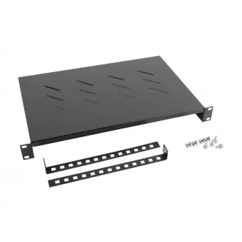 LANBERG Fiksuota lentyna - 19 colių 1U/483x300 mm Maksimali apkrova iki 25 kg Juoda