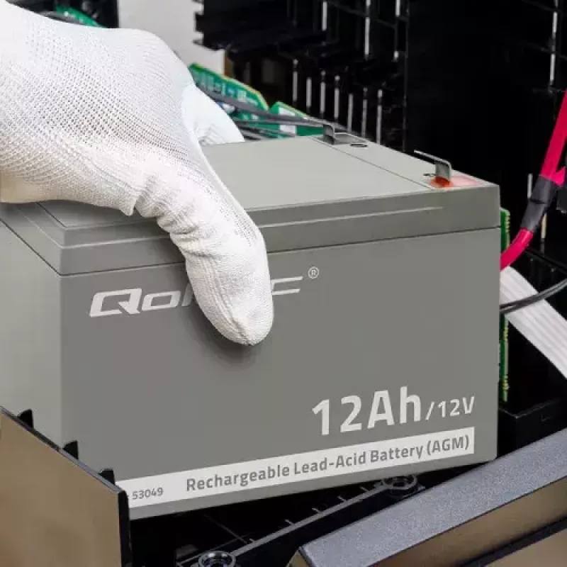 UPS akumuliatorius QOLTEC 53049, VRLA AGM 12 V 12 Ah, pilkas, 150×98×95 mm
