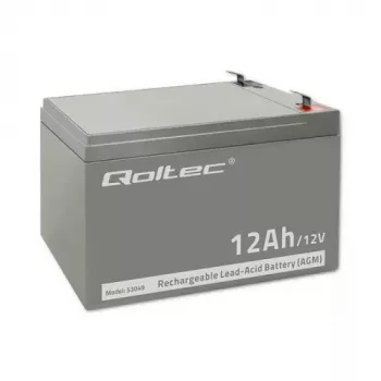 UPS akumuliatorius QOLTEC 53049, VRLA AGM 12 V 12 Ah, pilkas, 150×98×95 mm