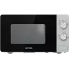 Solo mikrobangų krosnelė Gorenje MO20E1S — 20 L, 800 W, sukamoji rankenėlė, 270 mm padėklas, nerūdijantis plienas/juoda