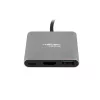 USB-C į HDMI ir USB šakotuvas NATEC Fowler Mini — USB 2.0 Type-C, HDMI, USB-A ir USB-C prievadai, pilka