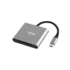 USB-C į HDMI ir USB šakotuvas NATEC Fowler Mini — USB 2.0 Type-C, HDMI, USB-A ir USB-C prievadai, pilka