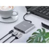 USB-C į HDMI ir USB šakotuvas NATEC Fowler Mini — USB 2.0 Type-C, HDMI, USB-A ir USB-C prievadai, pilka