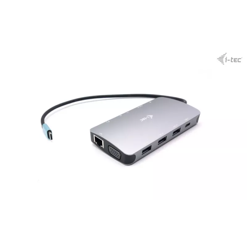 Docking stotelė i-tec Metal USB-C Travel Nano Dock HDMI/VGA su LAN ir Power Delivery 100 W