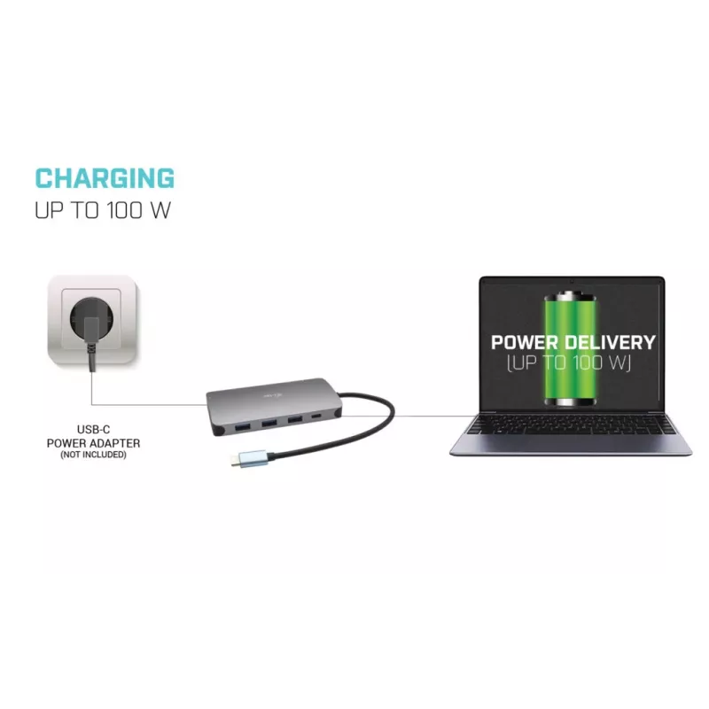 Docking stotelė i-tec Metal USB-C Travel Nano Dock HDMI/VGA su LAN ir Power Delivery 100 W