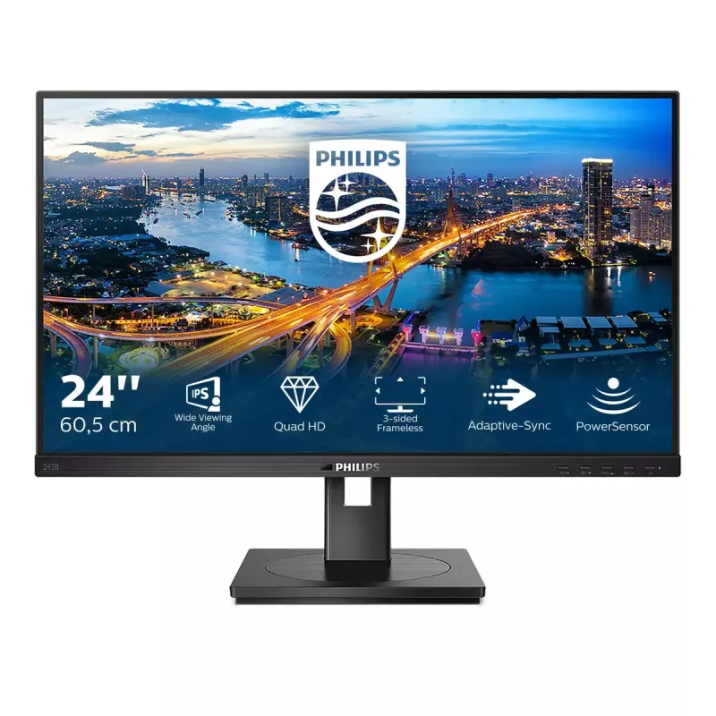 Philips B Line 245B1/00 monitorius 60,5 cm (23,8 colio) 2560 x 1440 pikselių QHD LED juodas