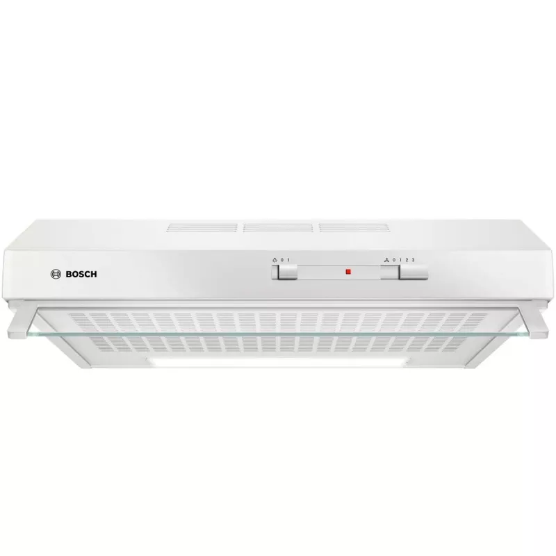 Sieninis gartraukis Bosch Serie 2 DUL62FA21, 600 mm, baltas, 3 greičiai, 250 m³/h, flisinis filtras