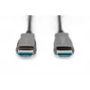 DIGITUS HDMI AOC hibridinis šviesolaidinis jungiamasis kabelis, A tipo kištukas/kištukas, 15 m, UHD 4K@60Hz, CE, juodas