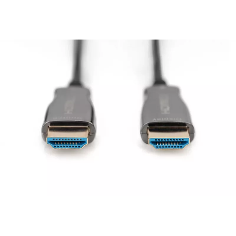 DIGITUS HDMI AOC hibridinis šviesolaidinis jungiamasis kabelis, A tipo kištukas/kištukas, 15 m, UHD 4K@60Hz, CE, juodas