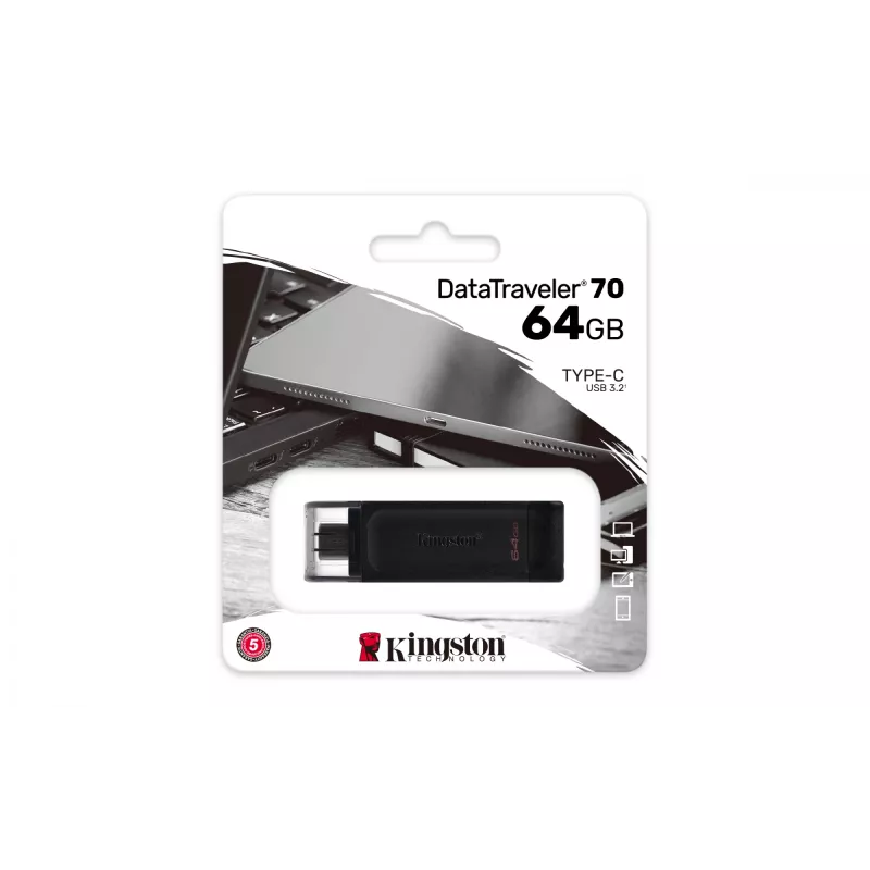Kingston DataTraveler 70 64GB USB-C 3.2 Gen 1 atmintukas