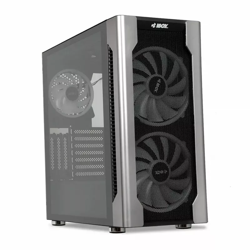 Korpusas IBOX Chiron ZH68 Gaming, ATX Midi-Tower, EATX palaikymas, juodas, šoninis langas, apšvietimas