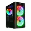 Korpusas IBOX Chiron ZH68 Gaming, ATX Midi-Tower, EATX palaikymas, juodas, šoninis langas, apšvietimas
