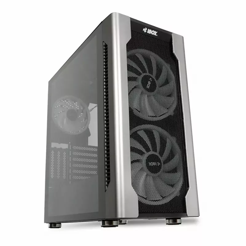 Korpusas IBOX Chiron ZH68 Gaming, ATX Midi-Tower, EATX palaikymas, juodas, šoninis langas, apšvietimas
