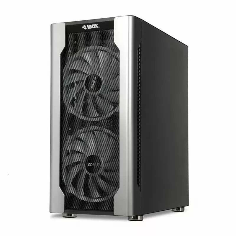Korpusas IBOX Chiron ZH68 Gaming, ATX Midi-Tower, EATX palaikymas, juodas, šoninis langas, apšvietimas