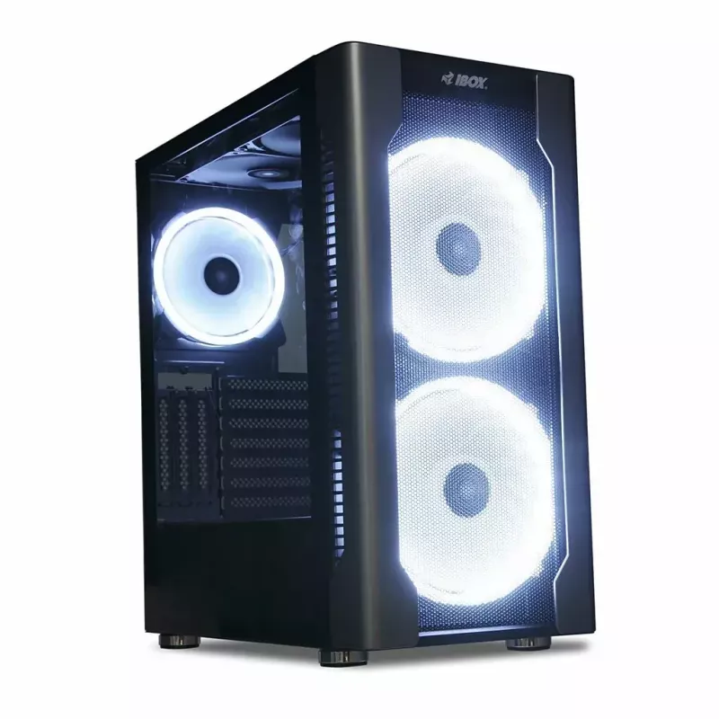 Korpusas IBOX Chiron ZH68 Gaming, ATX Midi-Tower, EATX palaikymas, juodas, šoninis langas, apšvietimas