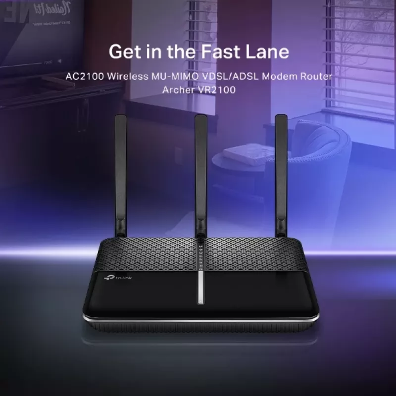 TP-Link Archer VR2100 AC2100 belaidis MU-MIMO VDSL/ADSL maršrutizatorius