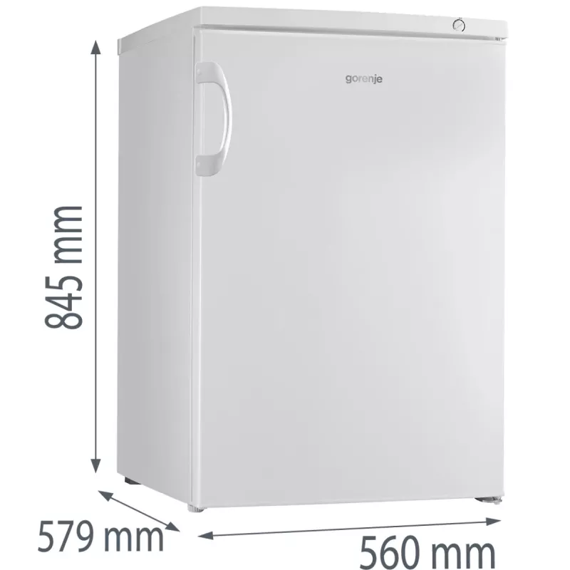 Šaldiklis stovimas Gorenje F492PW — 82 L, baltas, 4 žvaigždutės, dešinės pusės vyriai, 165 kWh/metus