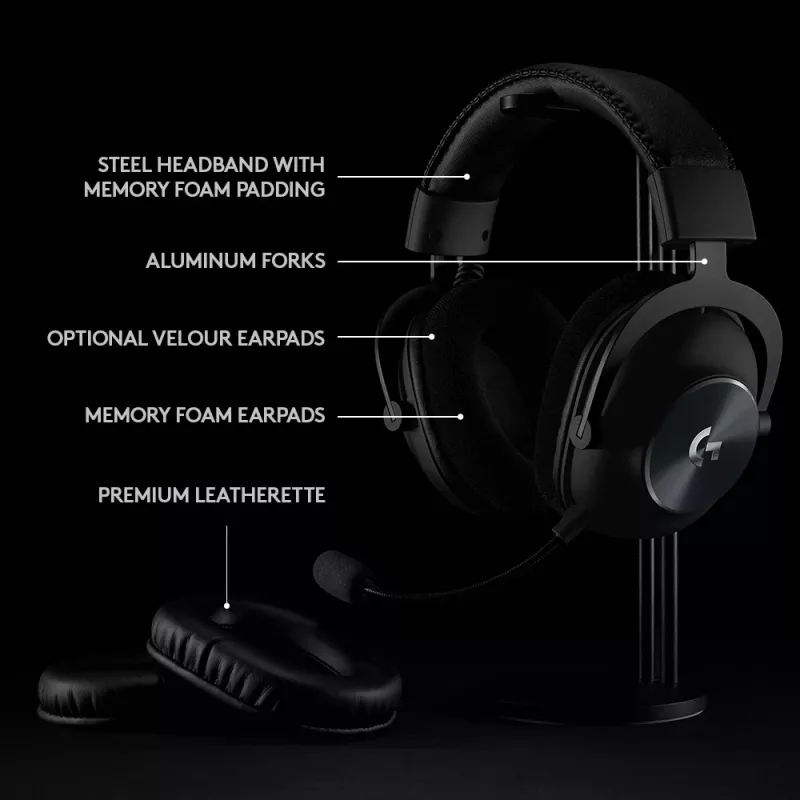 LOGITECH Pro X Wireless Lightspeed Gaming Ausinės Juodos