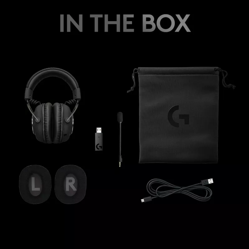 LOGITECH Pro X Wireless Lightspeed Gaming Ausinės Juodos