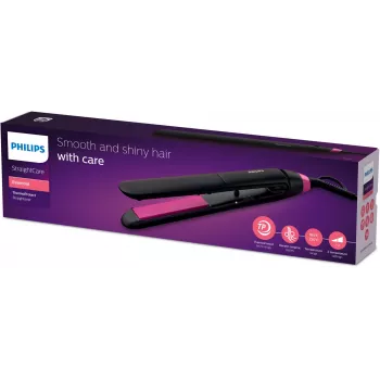 Tiesinimo šepetys Philips StraightCare Essential ThermoProtect BHS375/00 — keraminės plokštelės 28 mm, 2 temperatūros lygiai, maks. 220 °C