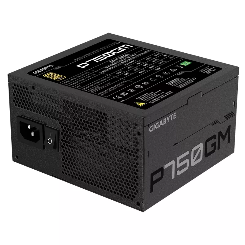 Gigabyte P750GM Maitinimo blokas 750 W Efektyvumas 80 PLUS GOLD, PFC Aktyvus, MTBF 100000 val.