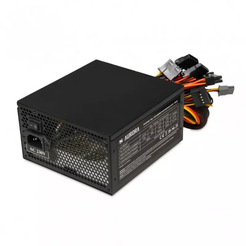 Maitinimo blokas IBOX iBox Aurora 500 W 20+4 pin ATX, 140 mm ventiliatorius, baltas
