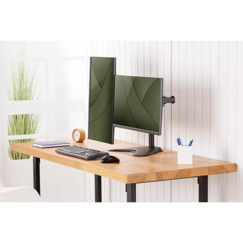 DIGITUS Universal Dual Monitor Stovas 17-32in 2x 8kg (maks.) Juodas