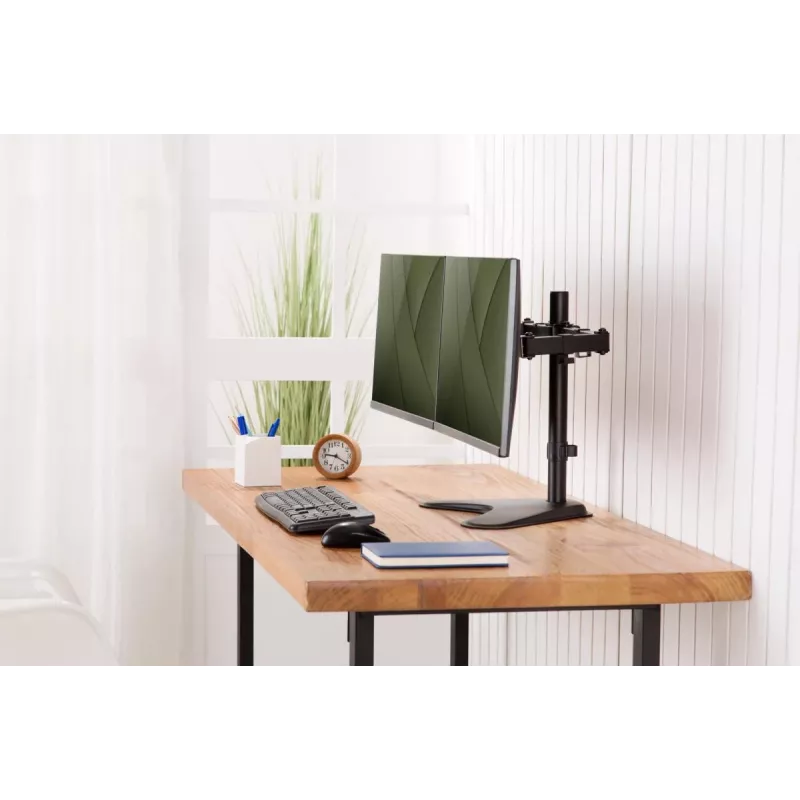 DIGITUS Universal Dual Monitor Stovas 17-32in 2x 8kg (maks.) Juodas