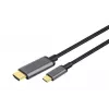 DIGITUS USB-C – HDMI adapteris, 2 m, 4K/30 Hz, juodas, metalinis korpusas