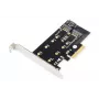 DIGITUS M.2 NGFF/NVMe SSD PCI-E papildinio kortelė, palaiko B, M ir B+M raktą, dydžiai 2230, 2242, 2260, 2280