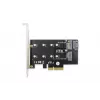 DIGITUS M.2 NGFF/NVMe SSD PCI-E papildinio kortelė, palaiko B, M ir B+M raktą, dydžiai 2230, 2242, 2260, 2280
