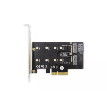 DIGITUS M.2 NGFF/NVMe SSD PCI-E papildinio kortelė, palaiko B, M ir B+M raktą, dydžiai 2230, 2242, 2260, 2280