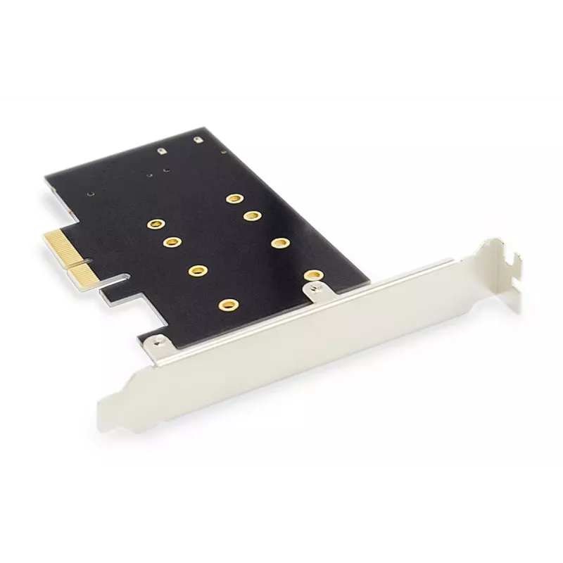 DIGITUS M.2 NGFF/NVMe SSD PCI-E papildinio kortelė, palaiko B, M ir B+M raktą, dydžiai 2230, 2242, 2260, 2280