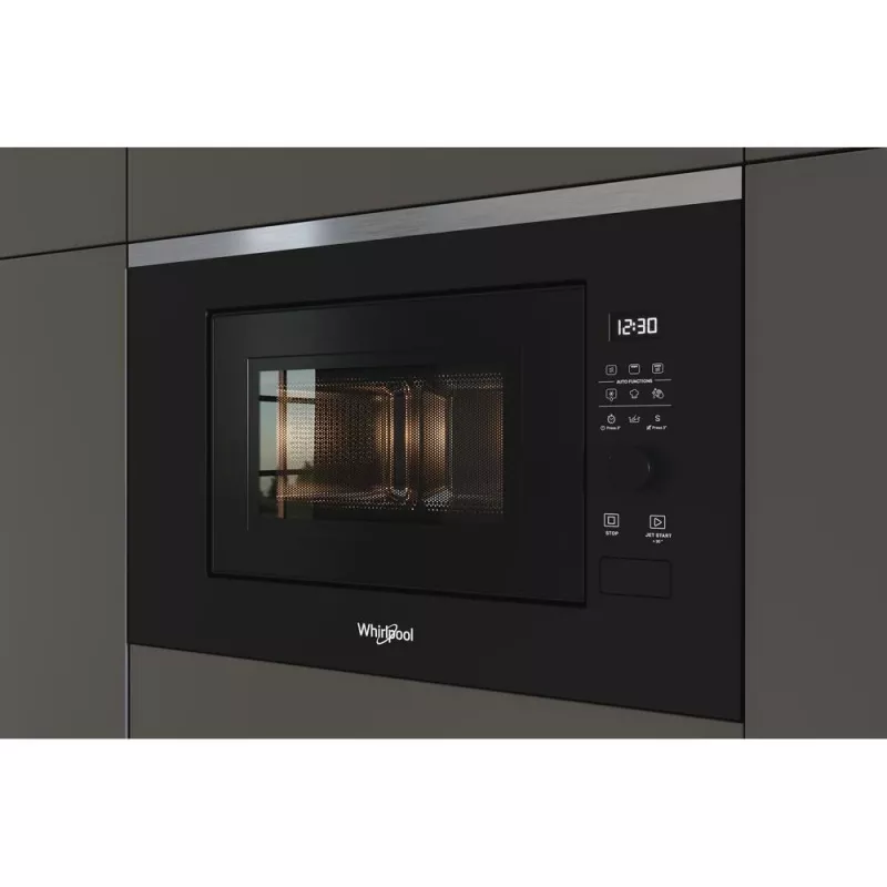 Įmontuojama mikrobangų krosnelė su griliu WHIRLPOOL WMF201G, 800 W, 20 L, nerūdijantis plienas/juoda