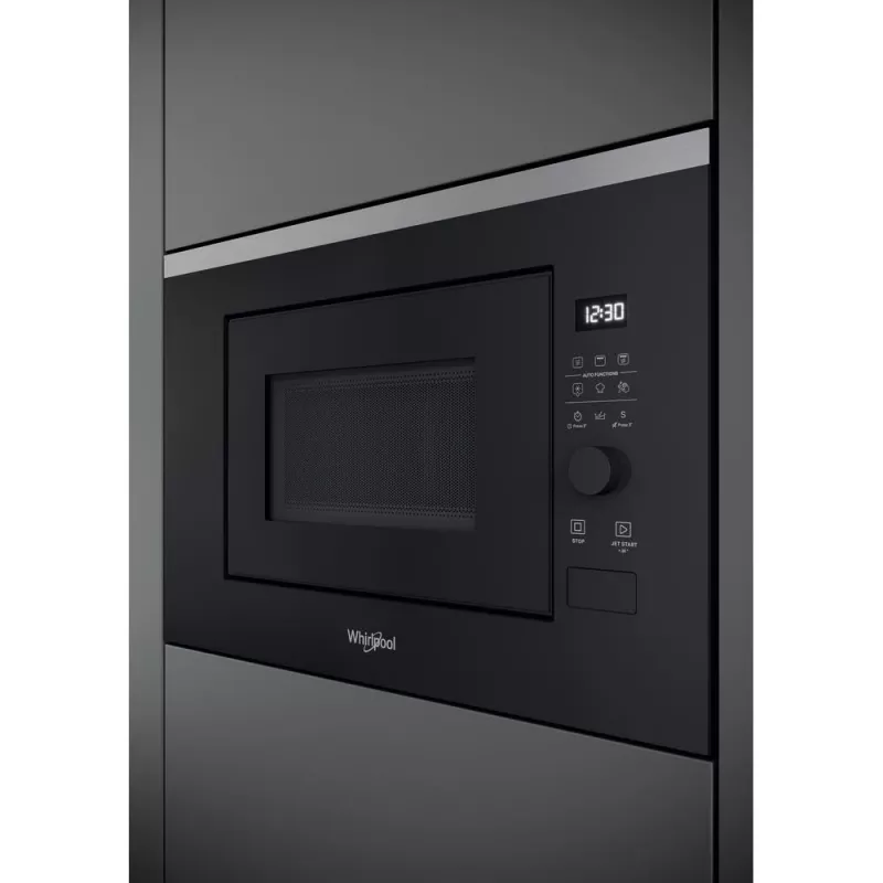 Įmontuojama mikrobangų krosnelė su griliu WHIRLPOOL WMF201G, 800 W, 20 L, nerūdijantis plienas/juoda