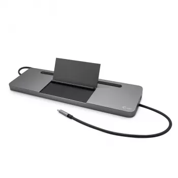i-tec Metal USB-C ergonominė 4K 3x monitorių prijungimo stotelė su 85 W įkrovimu