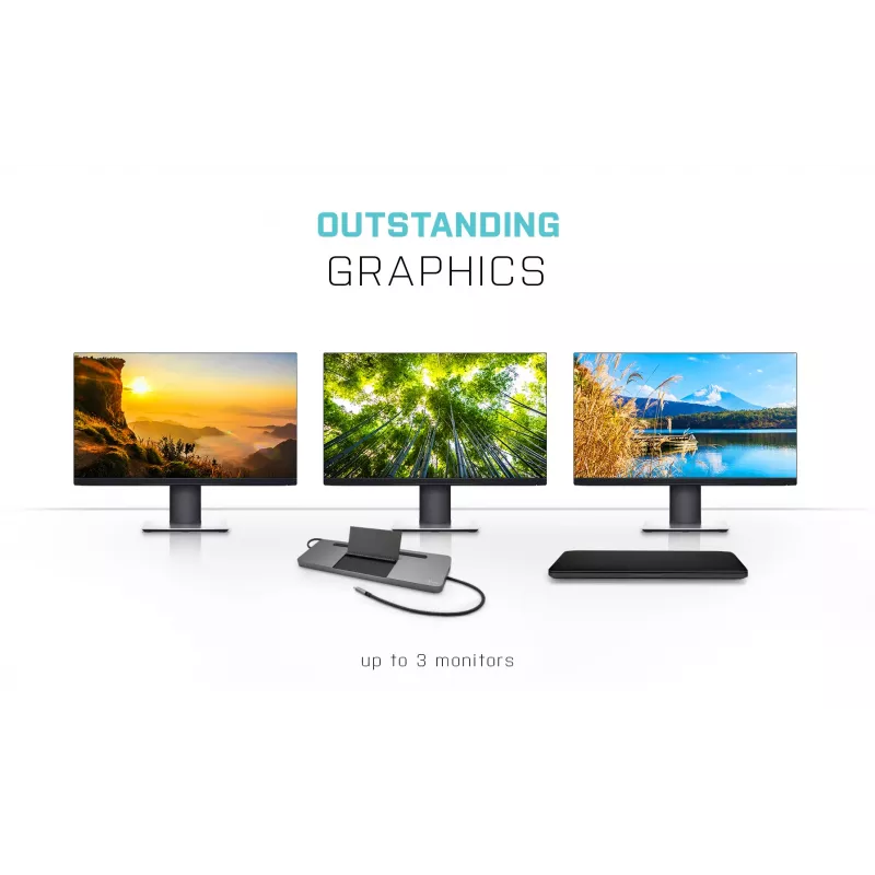 i-tec Metal USB-C ergonominė 4K 3x monitorių prijungimo stotelė su 85 W įkrovimu