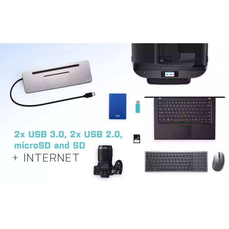 i-tec Metal USB-C ergonominė 4K 3x monitorių prijungimo stotelė su 85 W įkrovimu
