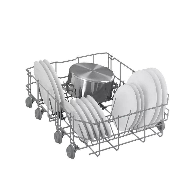 Įmontuojamas indaplovė BEKO DIS35026 — siaura 45 cm, 10 komplektų, 48 dB, 5 programų, E energijos klasė