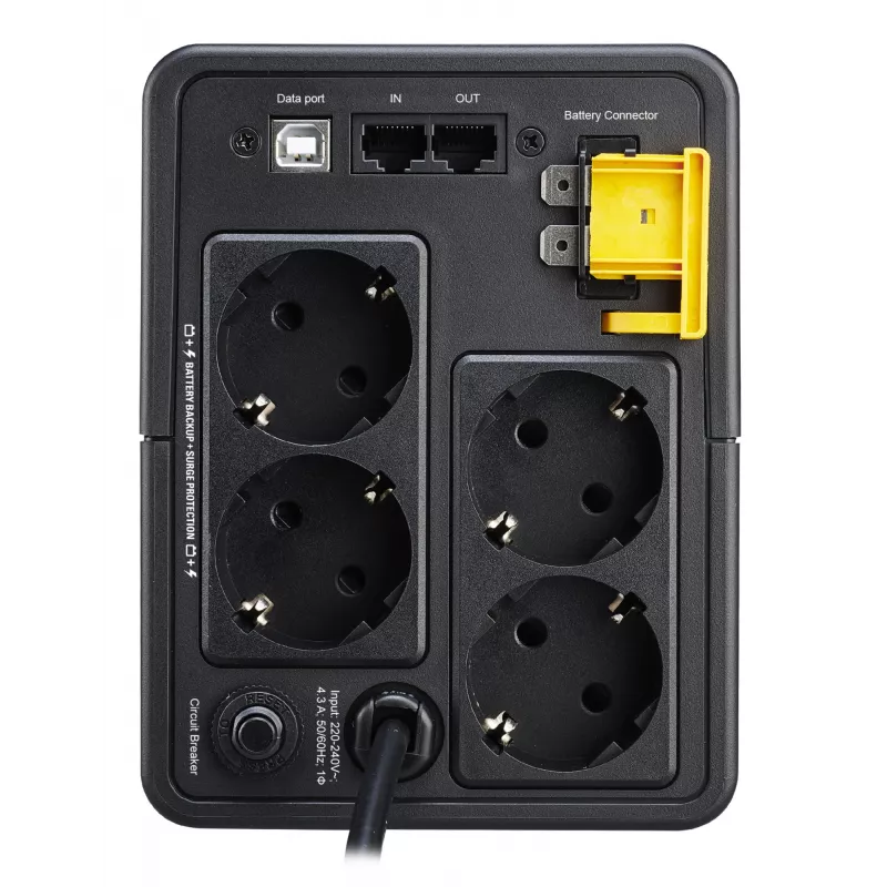 APC Back-UPS, 950VA, bokštas, 230V, 4x CEE 7/7 Schuko lizdai, AVR