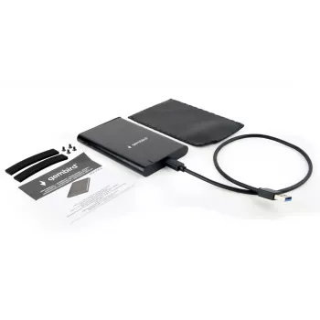 GEMBIRD EE2-U3S-6 USB 3.1 2,5 colio SATA HDD dėklas su Type-C prievadu, šlifuotas aliuminis - juoda